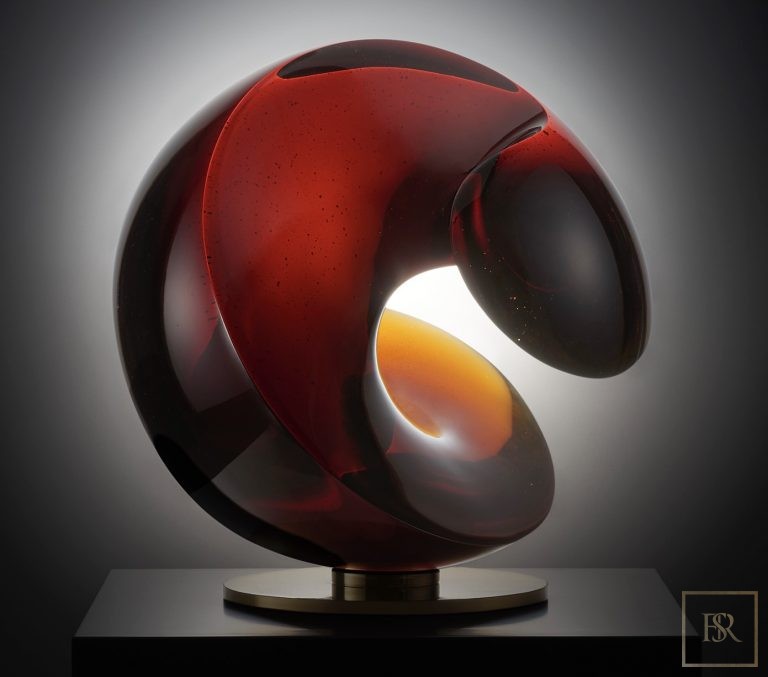 Art Sculpture WAVE RED - Bohemian Crystal for sale For Super Rich