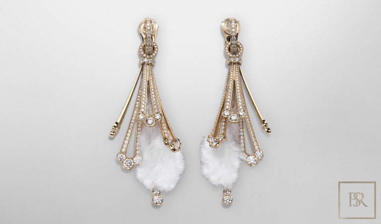 Feather-Earrings Rose Gold & 680 Diamonds - GIBERG for sale For Super Rich