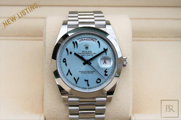 Watch, Rolex Day-date Ice blue Arabic dial