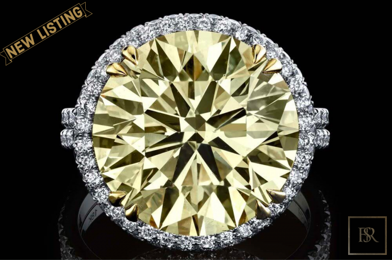 Ring 10.17CT Natural Fancy Brownish Yellow Diamond set in Platinum  for sale For Super Rich