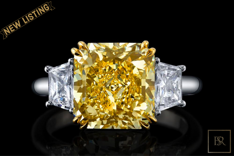 Ring 5.10CT Fancy Yellow Diamond  for sale For Super Rich